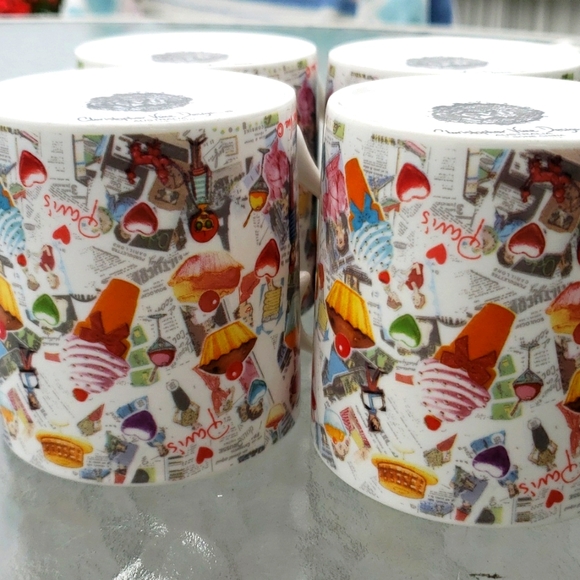 CHRISOPHER VINE Australia PARIS Porcelain Collectible Coffee Mugs, Set of 4 - Picture 11 of 16